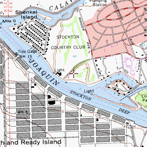 Topographic Map of Browns Island, CA