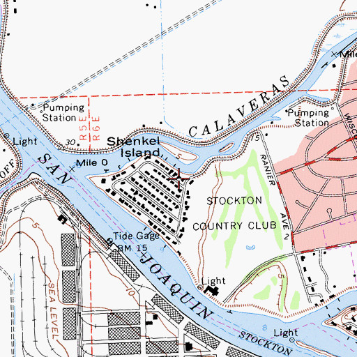 Topographic Map of Calaveras Landing, CA