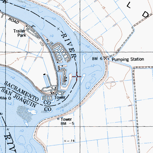 Topographic Map of Central Landing, CA