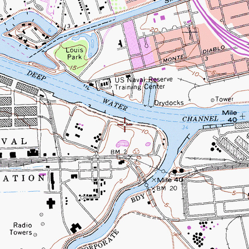 Topographic Map of Croziers Landing, CA