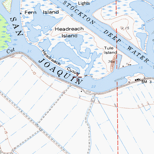 Topographic Map of Headreach Landing, CA