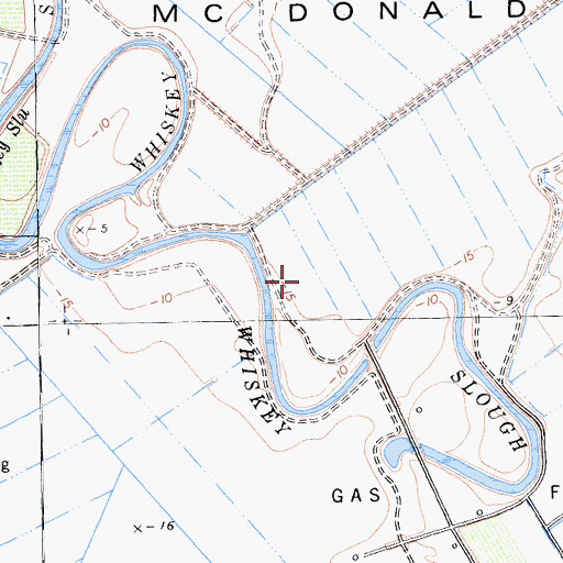 Topographic Map of McDonald Island, CA