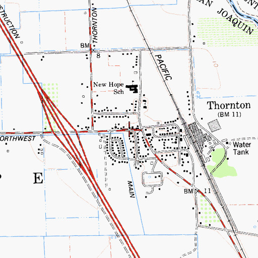 Topographic Map of New Hope, CA