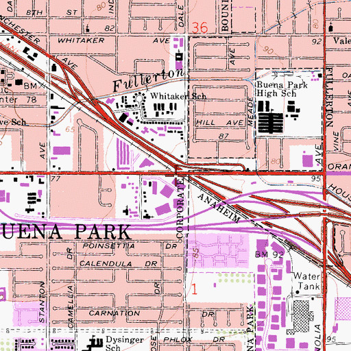 Topographic Map of Almond, CA