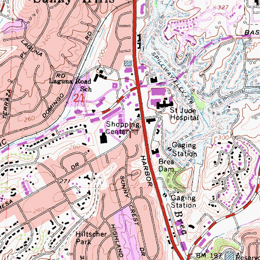 Topographic Map of Bastanchury Ranch (historical), CA