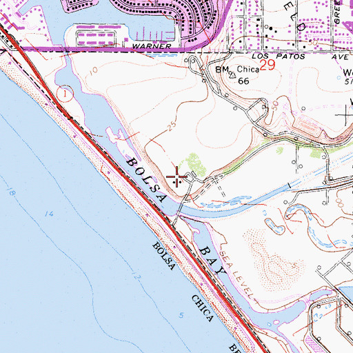 Topographic Map of Bolsa Chica Gun Club, CA