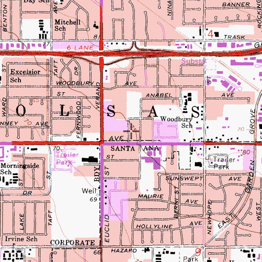 Topographic Map of Colonia Manzanilla, CA