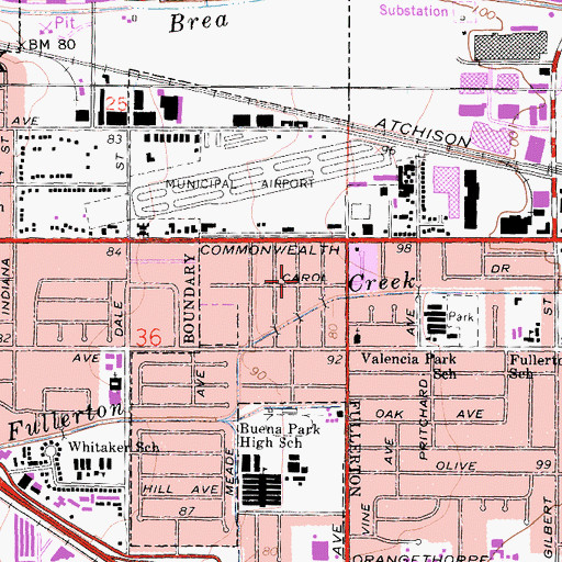 Topographic Map of Fuller Park, CA