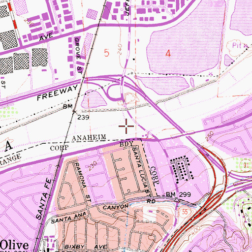Topographic Map of Jefferson Street Bridge, CA