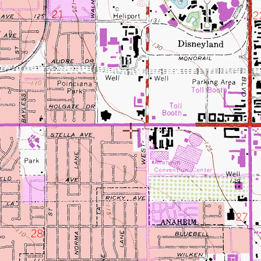 Topographic Map of Katella School (historical), CA