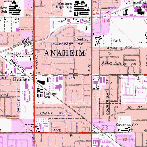 Topographic Map of Savanna School (historical), CA