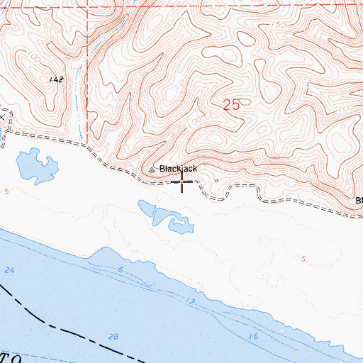 Topographic Map of Blackjack Club (historical), CA