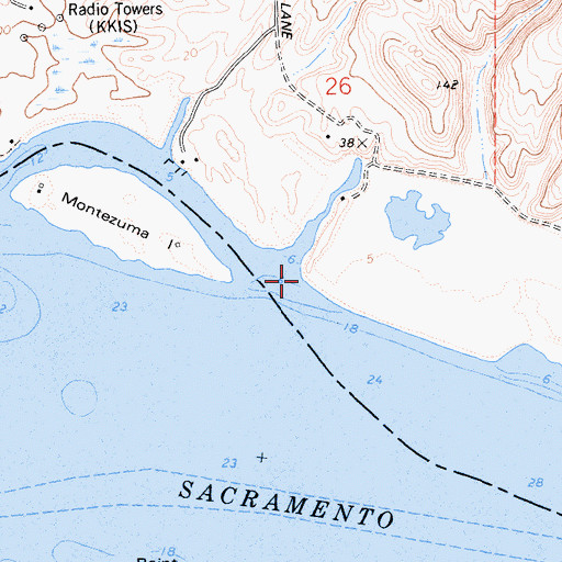 Topographic Map of Montezuma Landing, CA