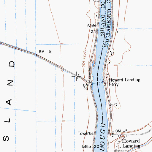 Topographic Map of Ryer Island School (historical), CA