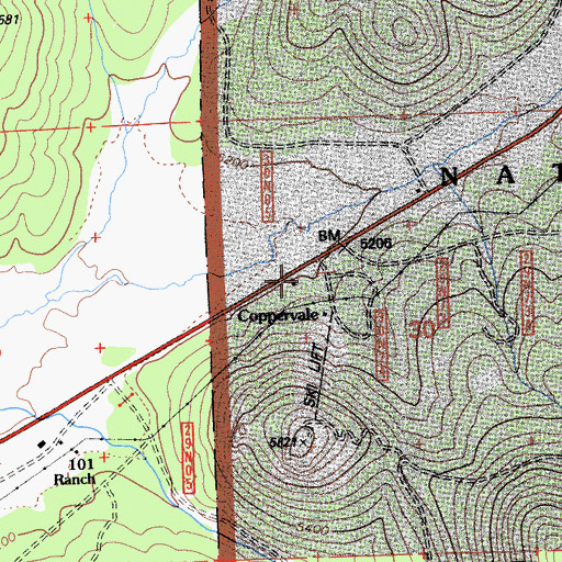 Topographic Map of Coppervale, CA