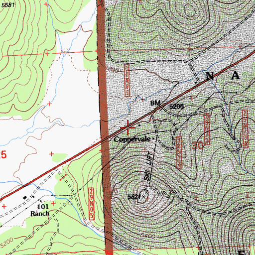 Topographic Map of Coppervale Guard Station, CA