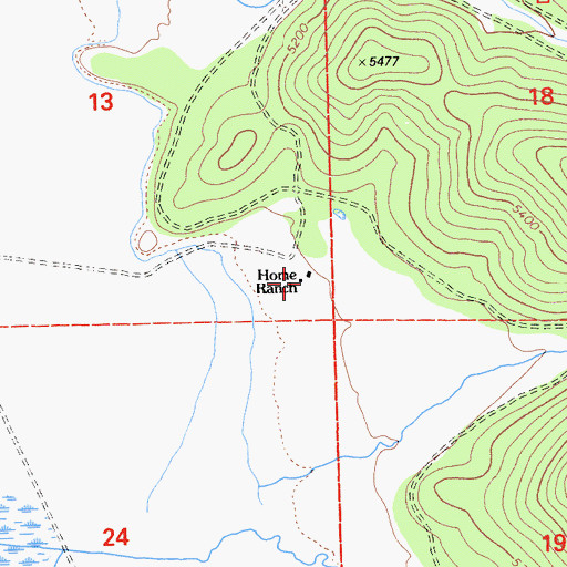 Topographic Map of Home Ranch, CA