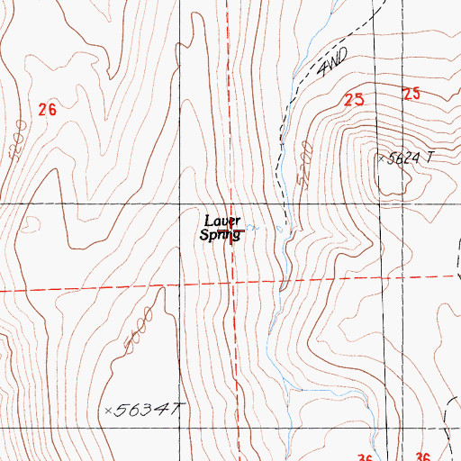 Topographic Map of Laver Spring, CA