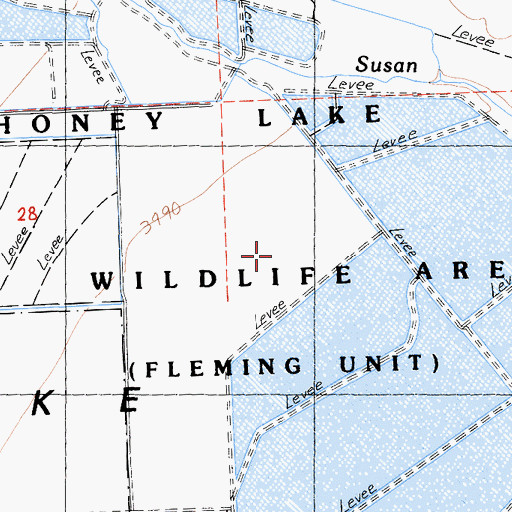 Topographic Map of Honey Lake State Wildlife Area, CA