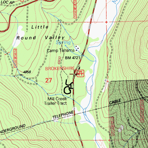 Topographic Map of Brokenshire Picnic Area, CA