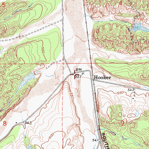 Topographic Map of Hooker School (historical), CA