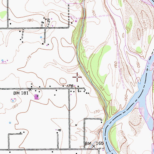 Topographic Map of Jackstaff Bend, CA
