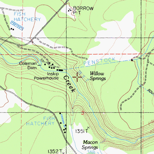 Topographic Map of Willow Springs, CA