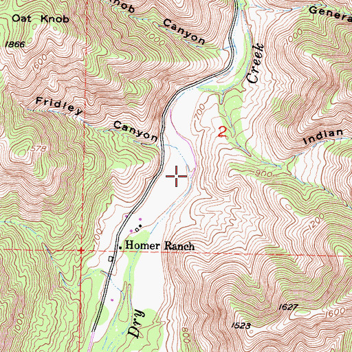 Topographic Map of Fridley Creek, CA