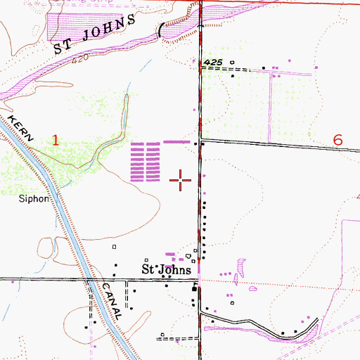 Topographic Map of Saint Johns School (historical), CA