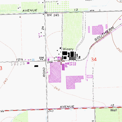 Topographic Map of Italian Swiss Colony, CA