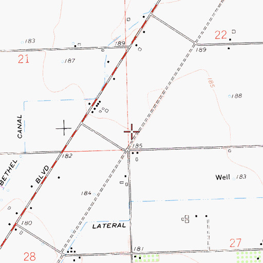 Topographic Map of Tillman (historical), CA