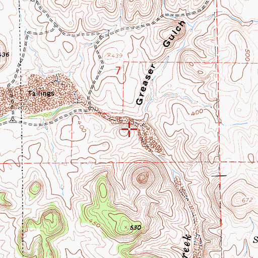 Topographic Map of Greaser Creek, CA