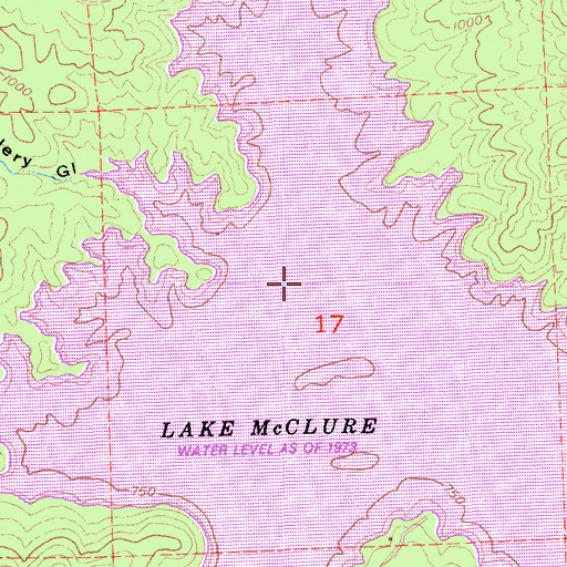 Topographic Map of Horseshoe Bend, CA