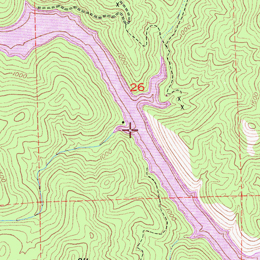 Topographic Map of Split Rock Ferry (historical), CA