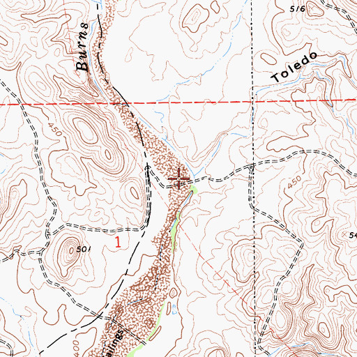 Topographic Map of Toledo Creek, CA