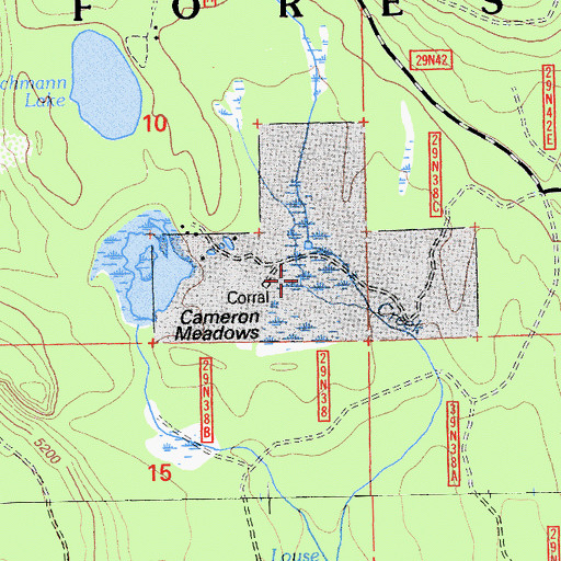 Topographic Map of Cameron Meadows, CA