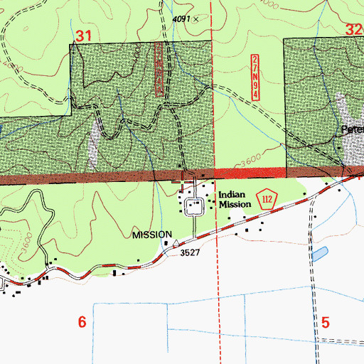 Topographic Map of Greenville Rancheria, CA