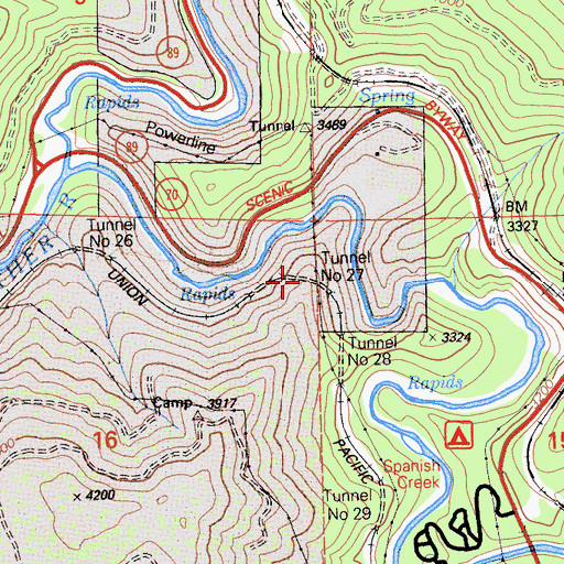 Topographic Map of Tunnel Number 27, CA