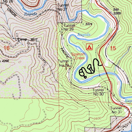 Topographic Map of Tunnel Number 29, CA