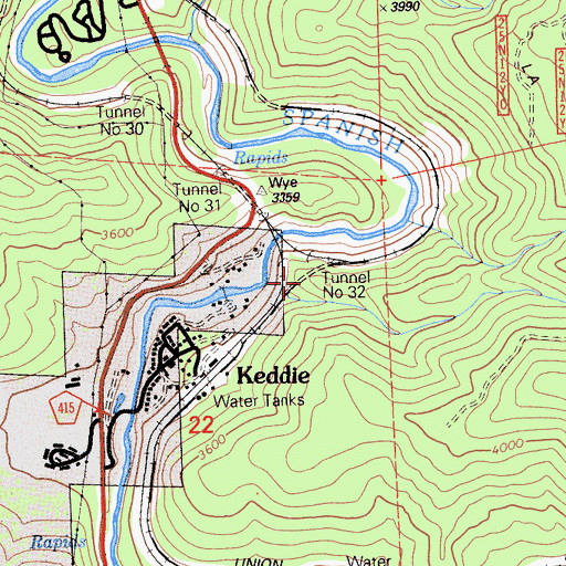 Topographic Map of Tunnel Number 32, CA