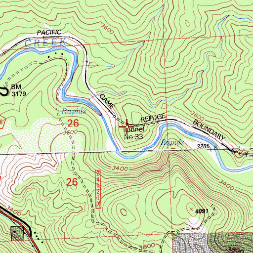 Topographic Map of Tunnel Number 33, CA