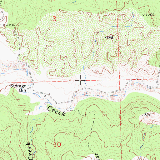 Topographic Map of Hugo Roberts Ranch (historical), CA