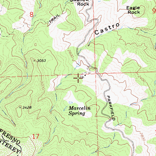 Topographic Map of Marcelin Roberts Ranch, CA