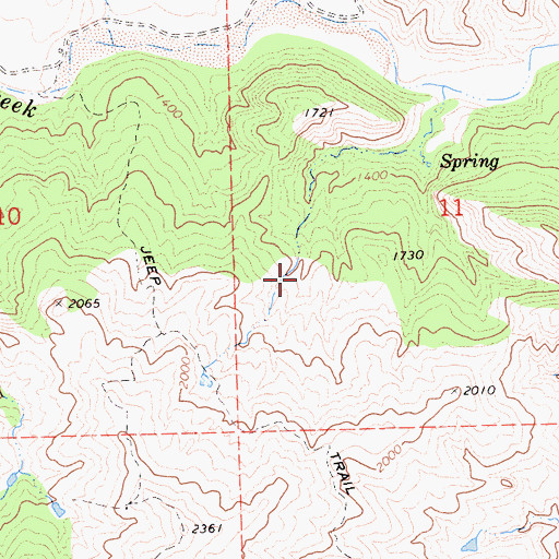Topographic Map of Sulphur Spring, CA