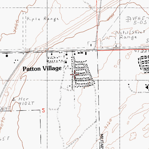 Topographic Map of Patton Village, CA