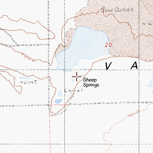 Topographic Map of Sheep Springs, CA