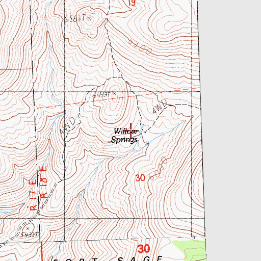 Topographic Map of Willow Springs, CA