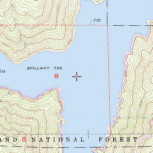 Topographic Map of Chocolate Creek, CA