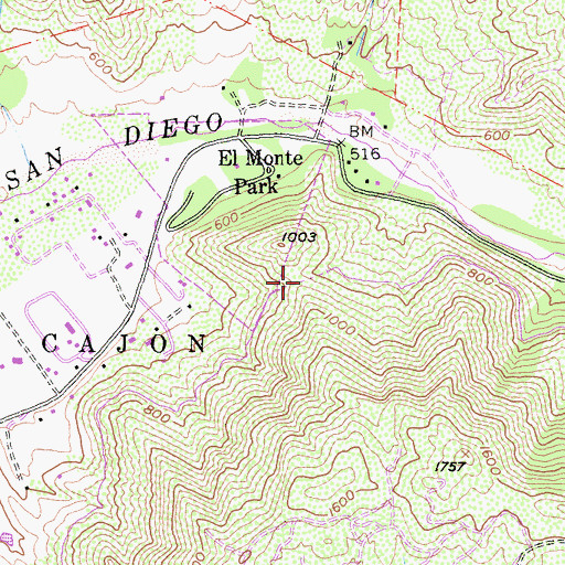 Topographic Map of Cape Horn Tunnel, CA