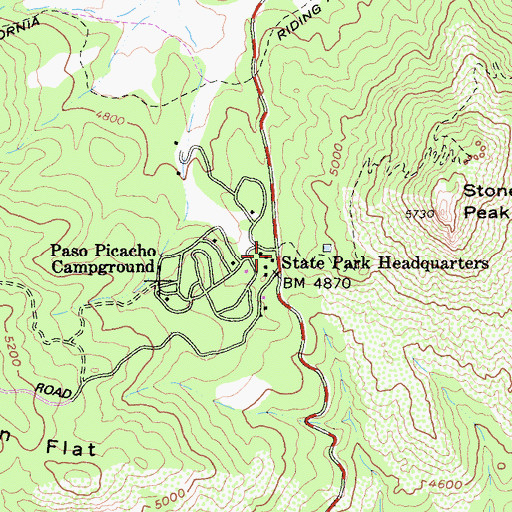 Topographic Map of Cuyamaca Guard Station, CA